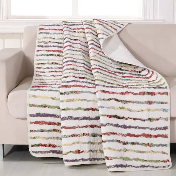 Unbranded Bella Ruffle Multi Quilted Cotton Throw