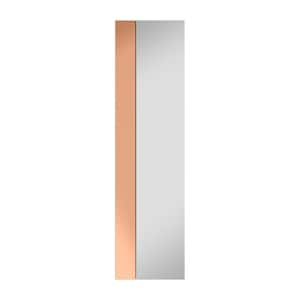 Dudley 60 in. H x 16 in. W Modern Rectangle Framless Rose Gold Mirror
