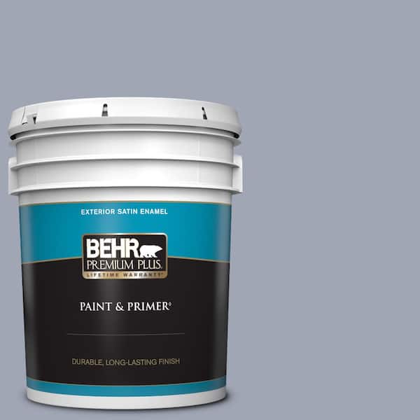 BEHR PREMIUM PLUS 5 gal. #PPU15-11 Great Falls Satin Enamel Exterior Paint & Primer