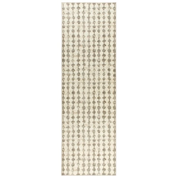 DASH & ALBERT Izzy Machine Washable Grey 2.6 ft. x 8 ft. Indoor Area Rug