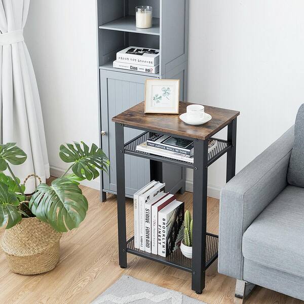Costway Industrial 29.5 in. 3-Tier Tall Nightstand Side End