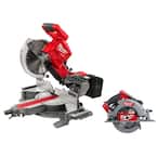 M18 FUEL 18V Lithium-Ion Brushless 10 in. Cordless Dual Bevel Sliding Compound Miter Saw with 7-1/4 in. Circular Saw