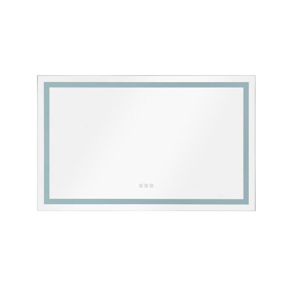 Polibi 40 in. W x 30 in. H Rectangular Frameless Wall Mounted LED Light Bathroom Vanity Mirror, Anti-Fog and Dimmer Function