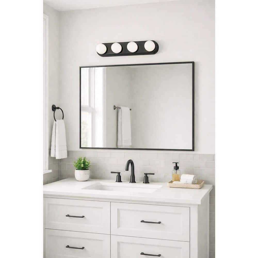Hollywood 24 in. 4-Light Black LED Vanity Light Bar price history on PriceWatchPro