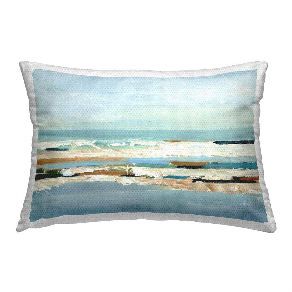 Abstract Sea View Blue Rectangular Outdoor Throw Pillow price history on PriceWatchPro
