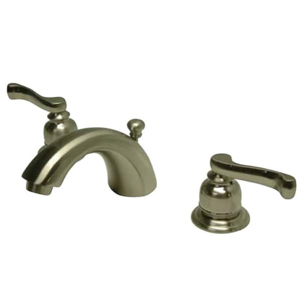 Kingston Brass Royale 2-Handle 8 in. Mini-Widespread Bathroom Faucets with Plastic Pop-Up iin Brushed Nickel