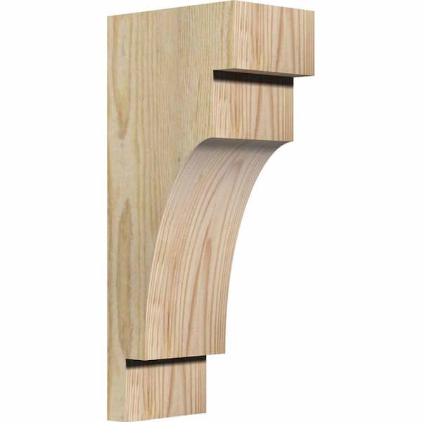 Ekena Millwork 4 in. x 6 in. x 14 in. Douglas Fir Mediterranean Rough Sawn Corbel