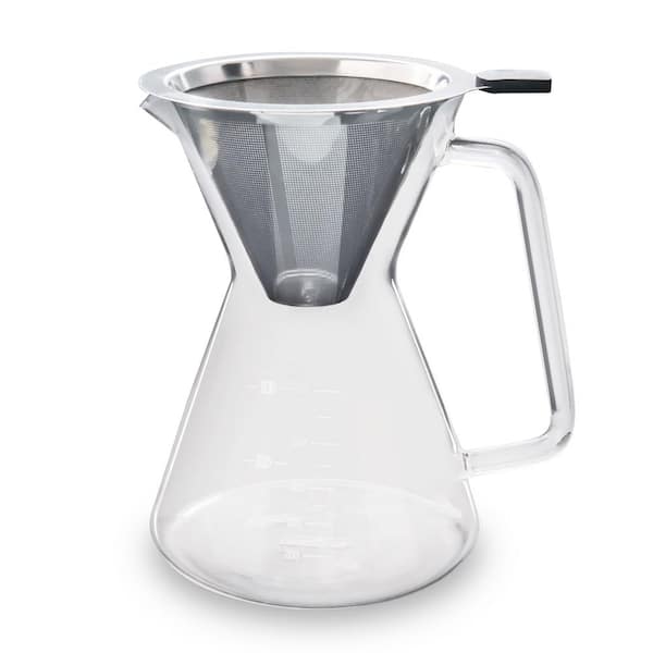 The London Sip London Sip 4-Cups Glass Pour Over Carafe w/Reusable Filter