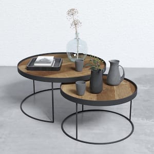 Bauhaus 2 Piece Multi-Coloured Round Tray Coffee Table