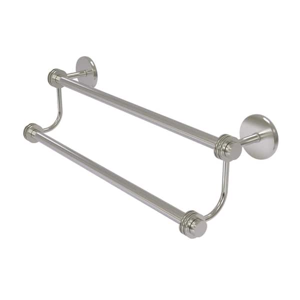 Allied Brass Satellite Orbit Two 30 in. Double Towel Bar with Dotted Accent in Satin Nickel