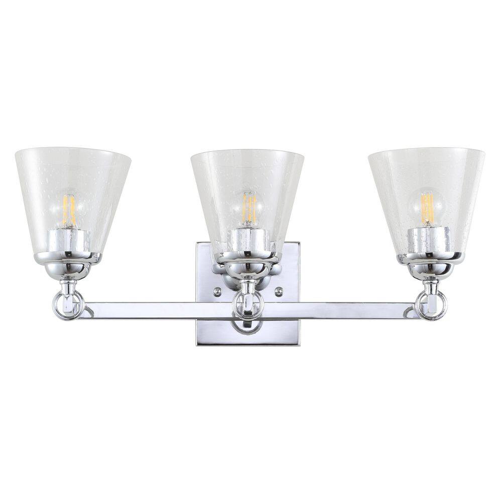 Marion 21" Polished Chrome 3-Light Vanity Sconce with Clear Glass