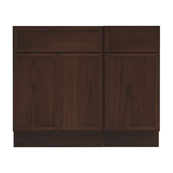 39 in. W x 21 in. D x 32.5 in. H Bath Vanity Cabinet without Top in Brown (Unassembled)