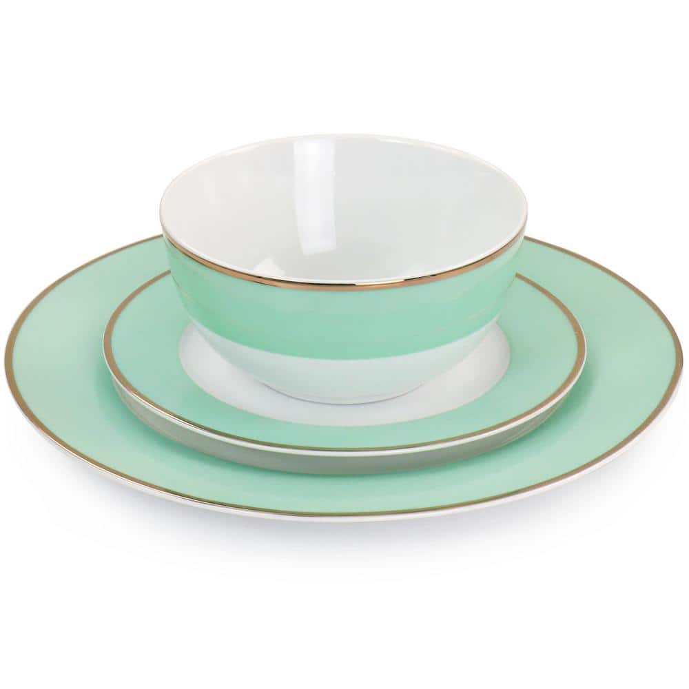 Martha Blue and White Ceramic 12-Piece Dinnerware Set