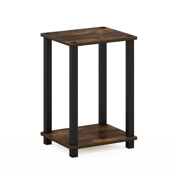 Furinno Simplistic 13.4 in. Amber Pine / Black Small End Table
