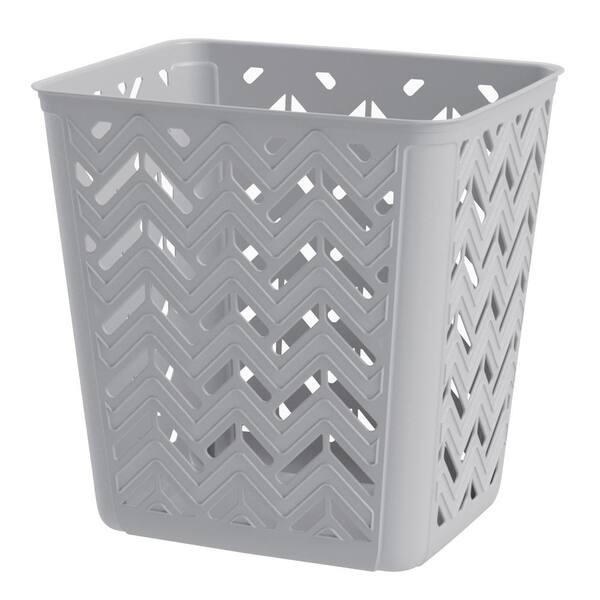 United Solutions 4 Gal. Chevron Trash Can in Silver