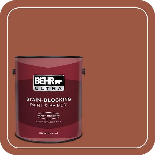 BEHR ULTRA 1 gal. #210D-7 Firebrick Extra Durable Flat Interior Paint & Primer