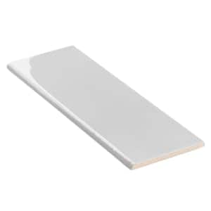 Remington Light Gray 3.93 in. x 11.81 in. Polished Porcelain Wall Bullnose Tile