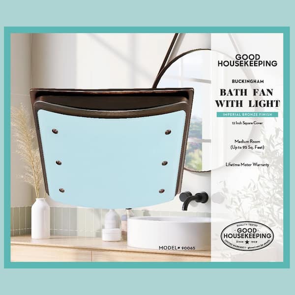 Ellipse Decorative 100 CFM Bathroom Ventilation Fan with Light and Night-Light in Imperial Bronze Ellipse Decorative 100 CFM Bathroom Ventilation Fan with Light and Night-Light in Imperial Bronze