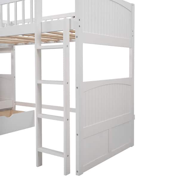 White Twin Size L Shaped Bunk Bed, L Shaped Low Bunk Beds Australia