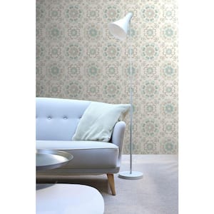 Tracy Seafoam Medallion Paper Strippable Wallpaper (Covers 56.4 sq. ft.)