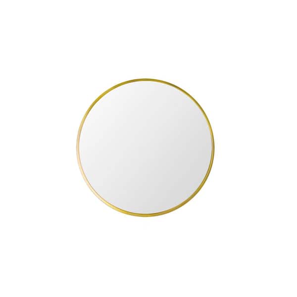 Cesicia 32 in. W x 32 in. H Aluminum Round Circular Framed for Wall Decorative Bathroom Vanity Mirror in Gold