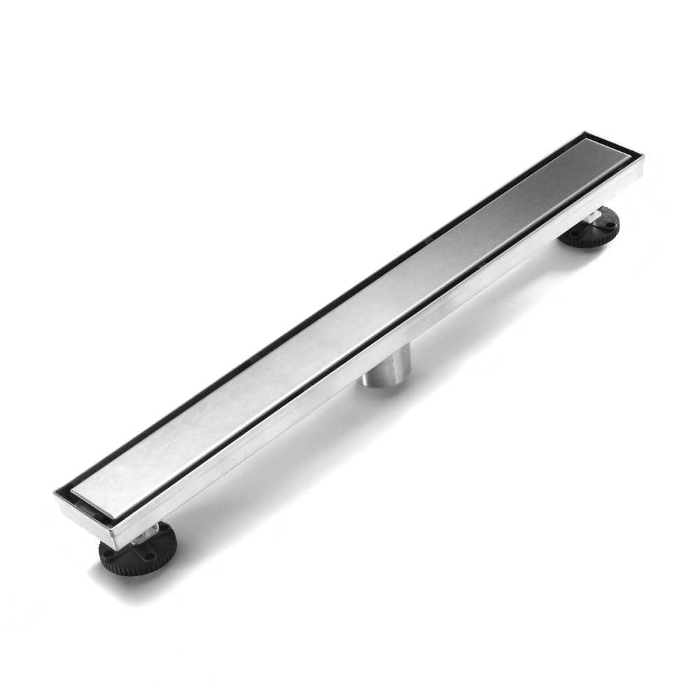24 in. Linear Shower Drain with Removable Grate and Hair Strainer in Brushed Nickel price history on PriceWatchPro