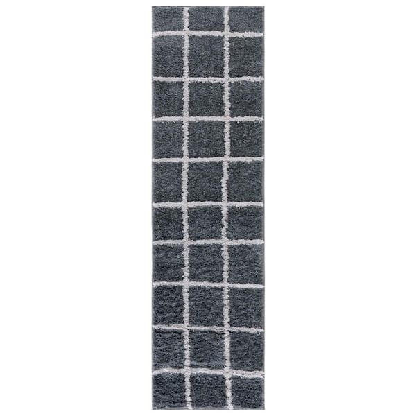 Norway Dark Gray/Light Gray 2 ft. x 8 ft. Plaid Runner Rug