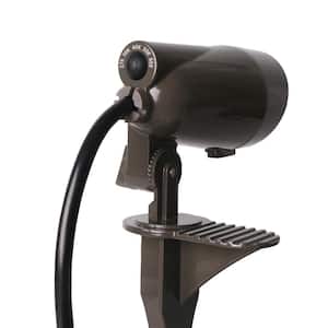 650 Lumens Bronze Metal Plug-in LED Outdoor Spotlight with 5CCT Integrated Bulb 1-Pack
