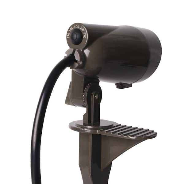 650 Lumens Bronze Metal Plug-in LED Outdoor Spotlight with 5CCT Integrated Bulb 1-Pack