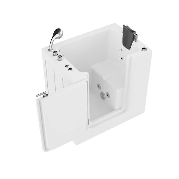 Universal Tubs Universal Collection 31 in. L x 40 in. W Whirlpool Jetted Bathtub with Left Drain in White with Fast Filling Faucet Set