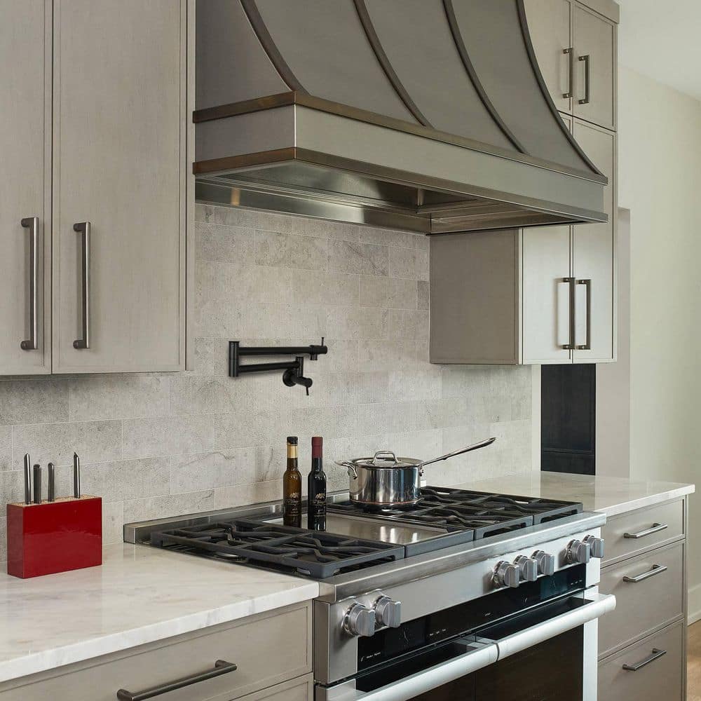 Matte Black Brass Wall Mount Pot Filler Faucet