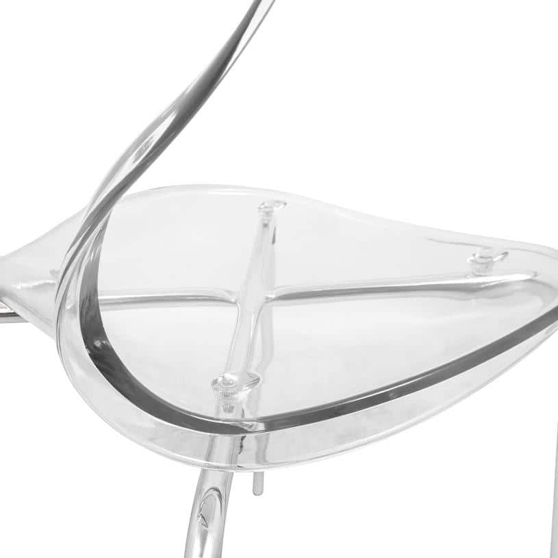 Elegant Oyster 20" Clear Acrylic Modern Minimalistic Side Chair