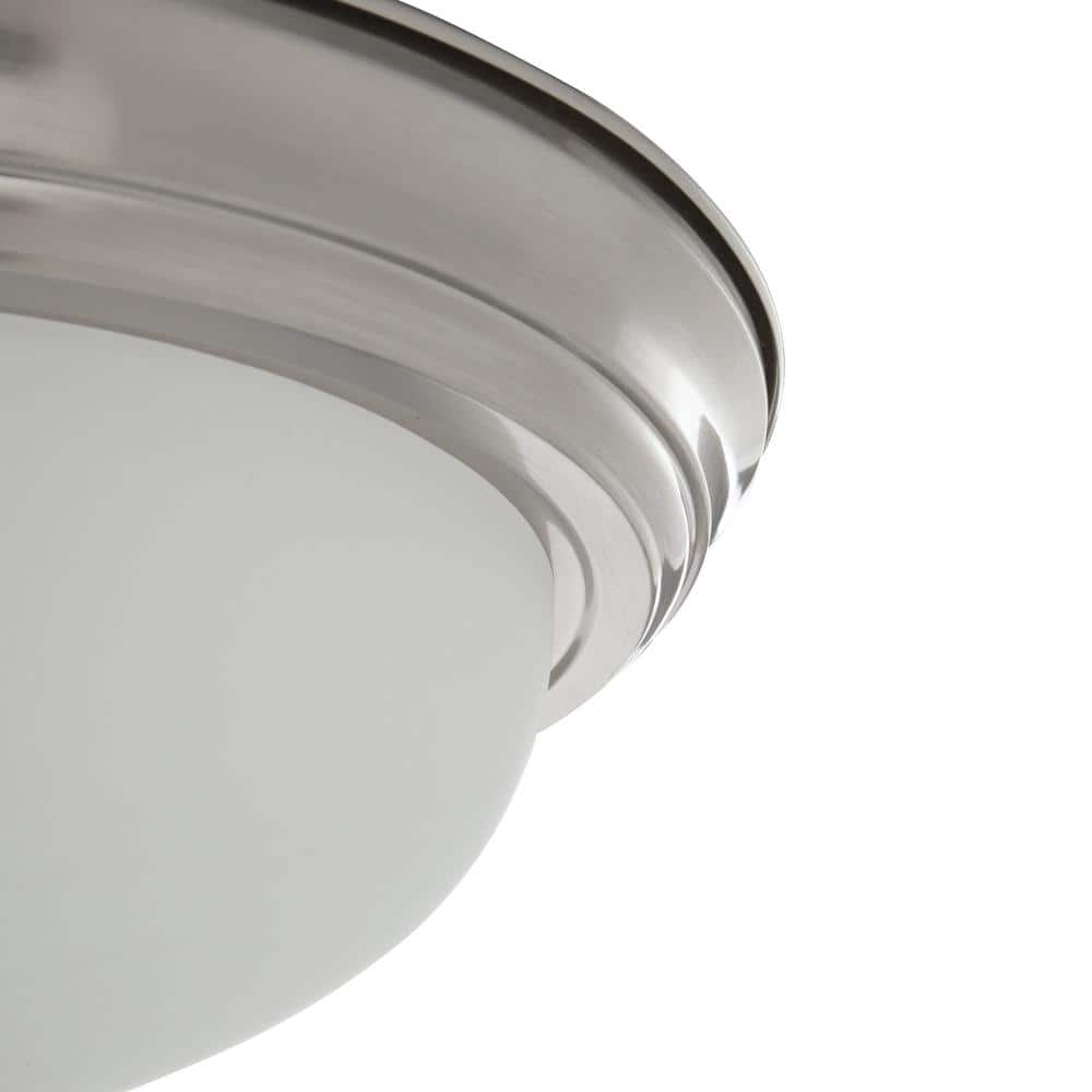 Brushed Nickel 16" Dome Glass Flush Mount Ceiling Light