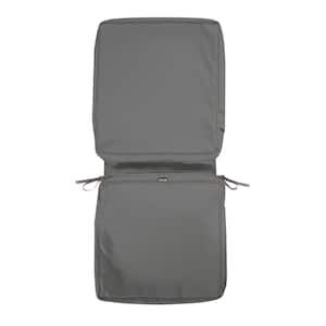 Montlake FadeSafe 20 in. W x 44 in. L x 3 in. Thick Outdoor Dining Chair Slip Cover in Light Charcoal