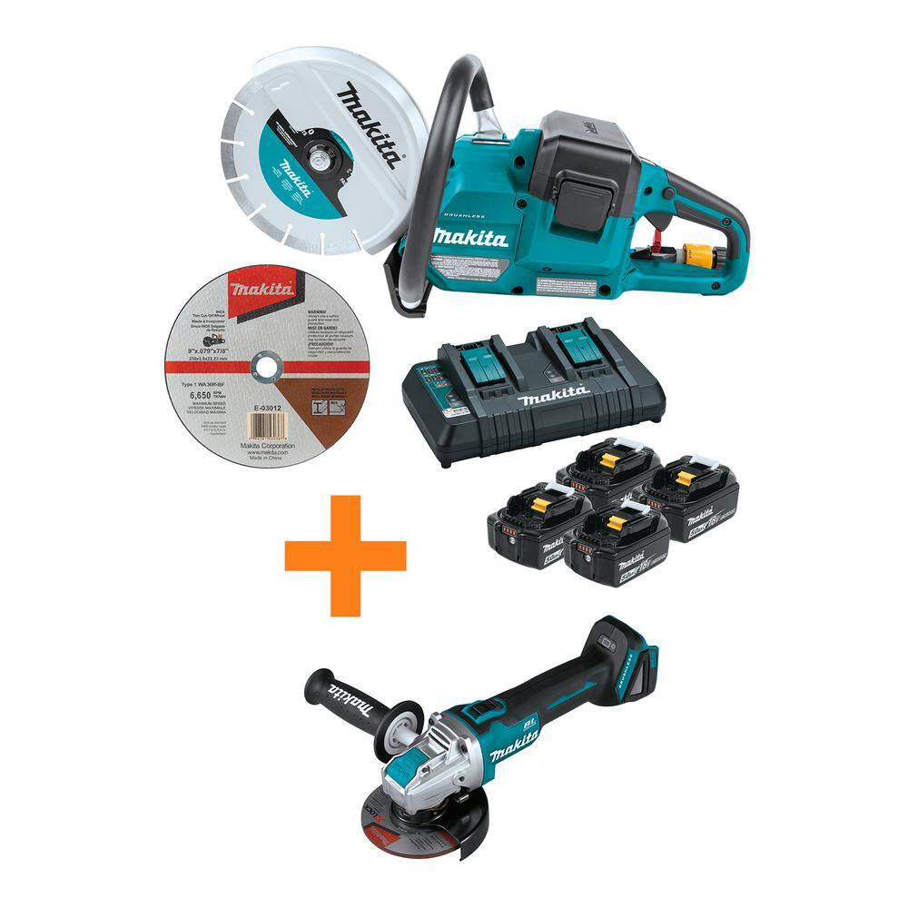 18V X2 (36V) LXT Brushless 9 in. Power Cutter Kit, 4 Batteries(5.0 Ah) with 18V LXT Brushless X-LOCK Angle Grinder price history on PriceWatchPro