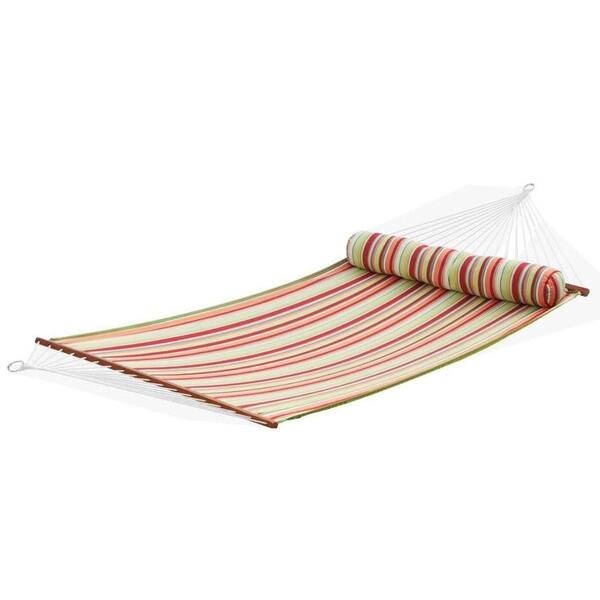 RST Brands 7.5 ft. Polyspun Summer Stripe Hammock with Bolster Head Pillow (Stand Not Included)