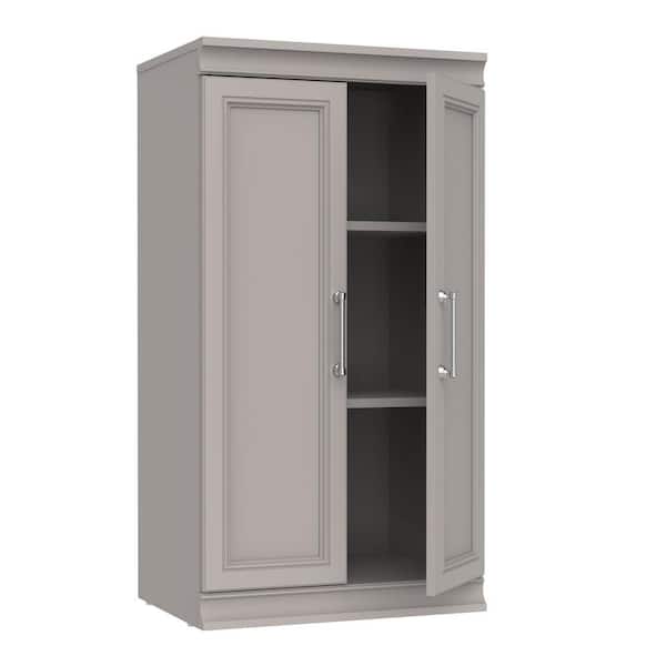 Modular Storage 21.38 in. W Smoky Taupe Reach-In Tower Wall Mount 3-Shelf Wood Closet System
