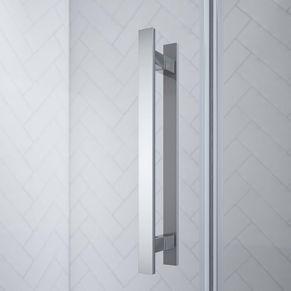 Endless Tampa-Pro 37" W x 72" H Alcove Frameless Shower Kit, Door, Panel, Base