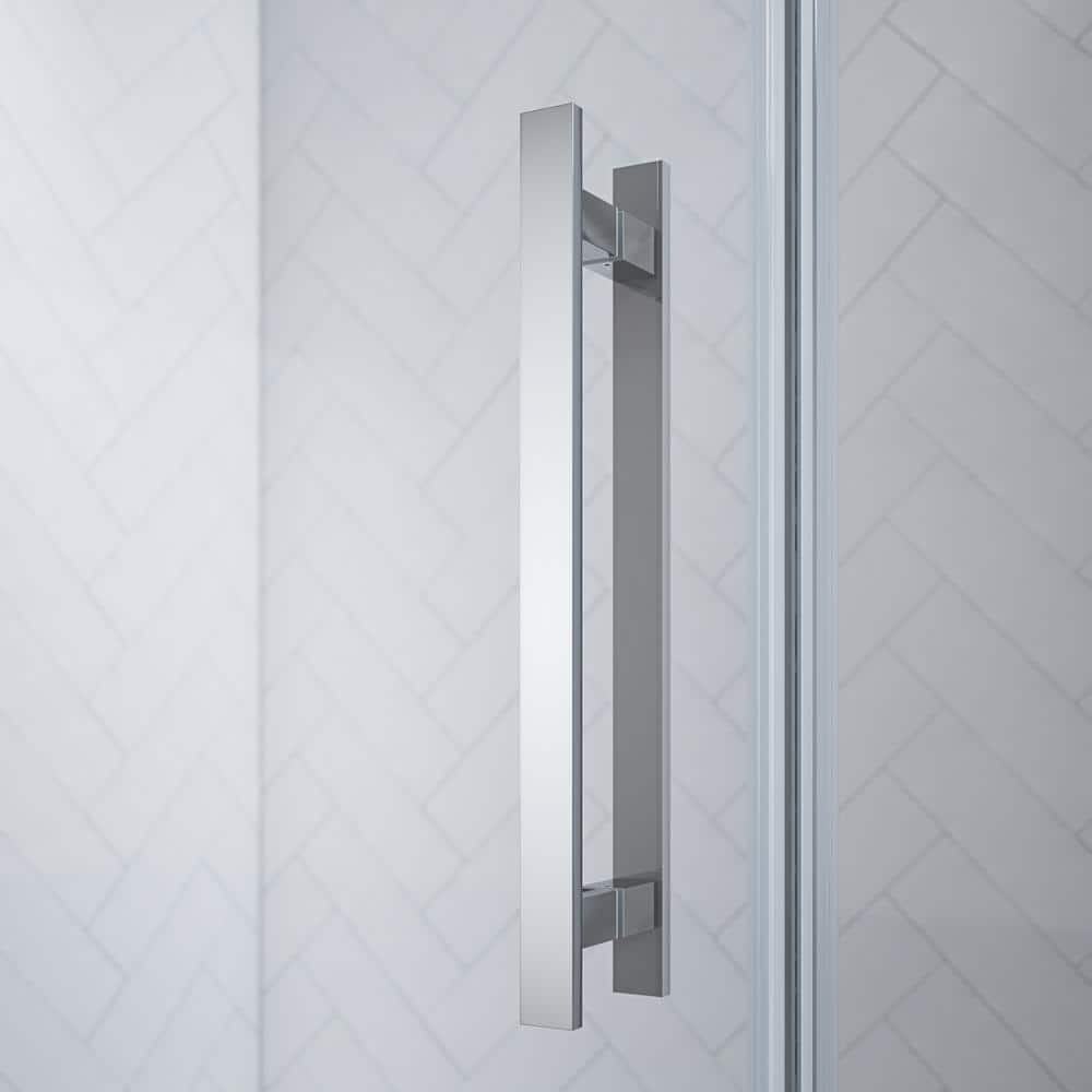 Endless Tampa-Pro 36'' Chrome Frameless Corner Shower Kit with Acrylic Base
