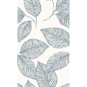 Summer Sky Hand Drawn Tropical Leaves Printed Non-Woven Paper Non-Pasted Textured Wallpaper 60.75 sq. ft.