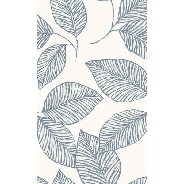 Walls Republic Summer Sky Hand Drawn Tropical Leaves Printed Non-Woven Paper Non-Pasted Textured Wallpaper 60.75 sq. ft.