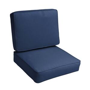 22 in. x 22 in. x 4 in. Outdoor Corded Cushion Set in Sunbrella Canvas Navy