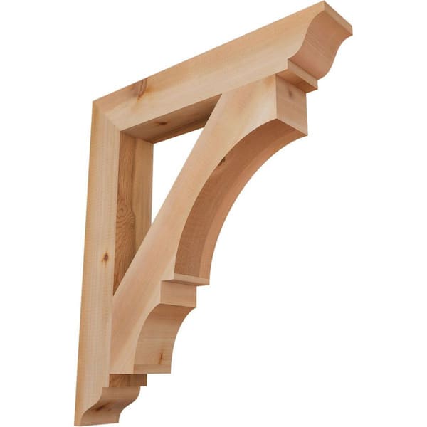 Ekena Millwork 3.5 in. x 28 in. x 24 in. Western Red Cedar Balboa Traditional Smooth Bracket
