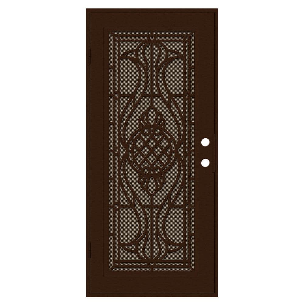 Manchester 36 in. x 80 in. Right Hand/Outswing Copper Aluminum Security Door with Bronze Perforated Metal Screen price history on PriceWatchPro