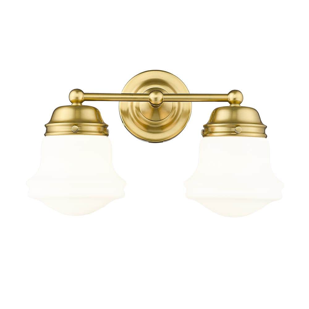 Luxe Gold 15.5" Dimmable Vanity Light with Opal Glass Shades