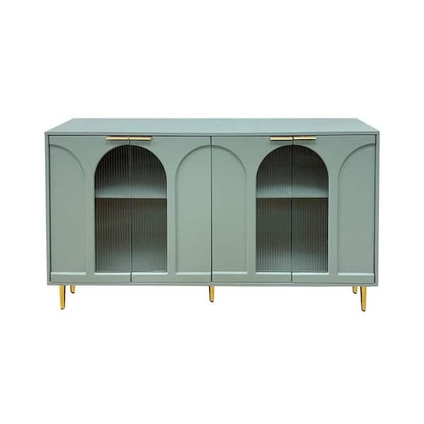 COWLOWN 59.8 in. D x 15.7 in. W x 33.7 in. H Bathroom Green Linen Cabinet