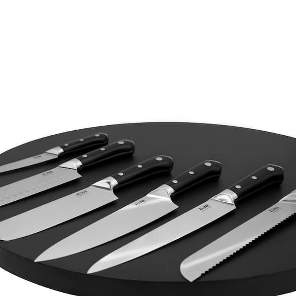Knife Set, 15 Pieces German Stainless Steel Kitchen Knife Block Set 
