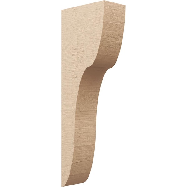 Ekena Millwork 6 in. x 36 in. x 12 in. Thin Carmel Rough Cedar Woodgrain TimberThane Corbel, Primed Tan