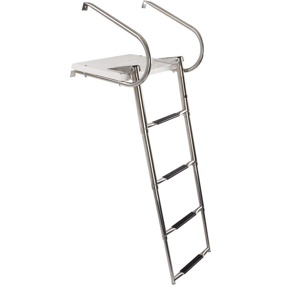 4 Step Boat Rope Ladder, Portable Assist Boat Folding Ladder，Swim