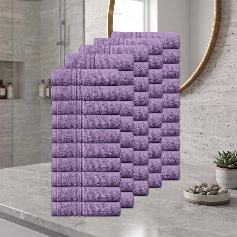 "Home Weavers Hazel 500GSM 100% Cotton Zero Twist Super Absorbent Bath Towel Set, 13""x13"" (50)(50 Wash Towels), Purple" price history on PriceWatchPro